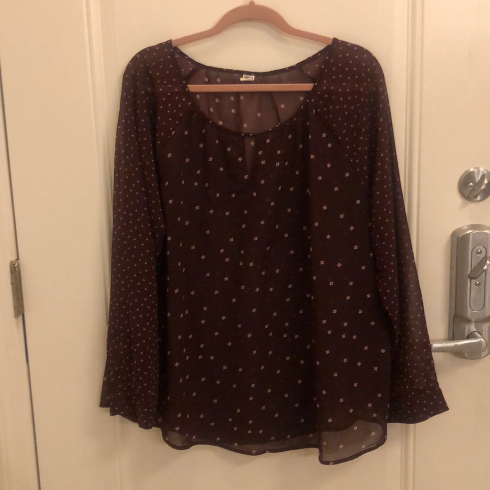 Semi-Sheer Maroon Top
